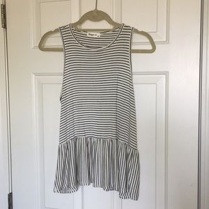 Ginger G Striped Peplum Tank